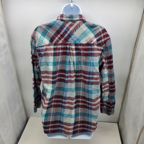 Eddie Bauer Boyfriend Fit Plaid Long Sleeve Button Down Shirt Women's Medium - Picture 4 of 10